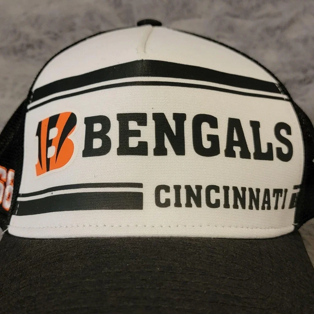 Cincinnati Bengals Hat Cap Mens Large Black White NFL 100th Anniversary New Era